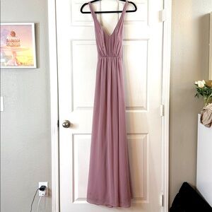 Vera Wang Sleeveless V-Neck Maxi Dress in Dusty Mauve